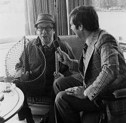 Gerry Savage interviewing Eric Morecambe for Good Fishing