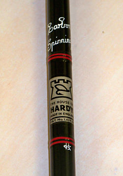 Carbon fiber rod with Hardy logo